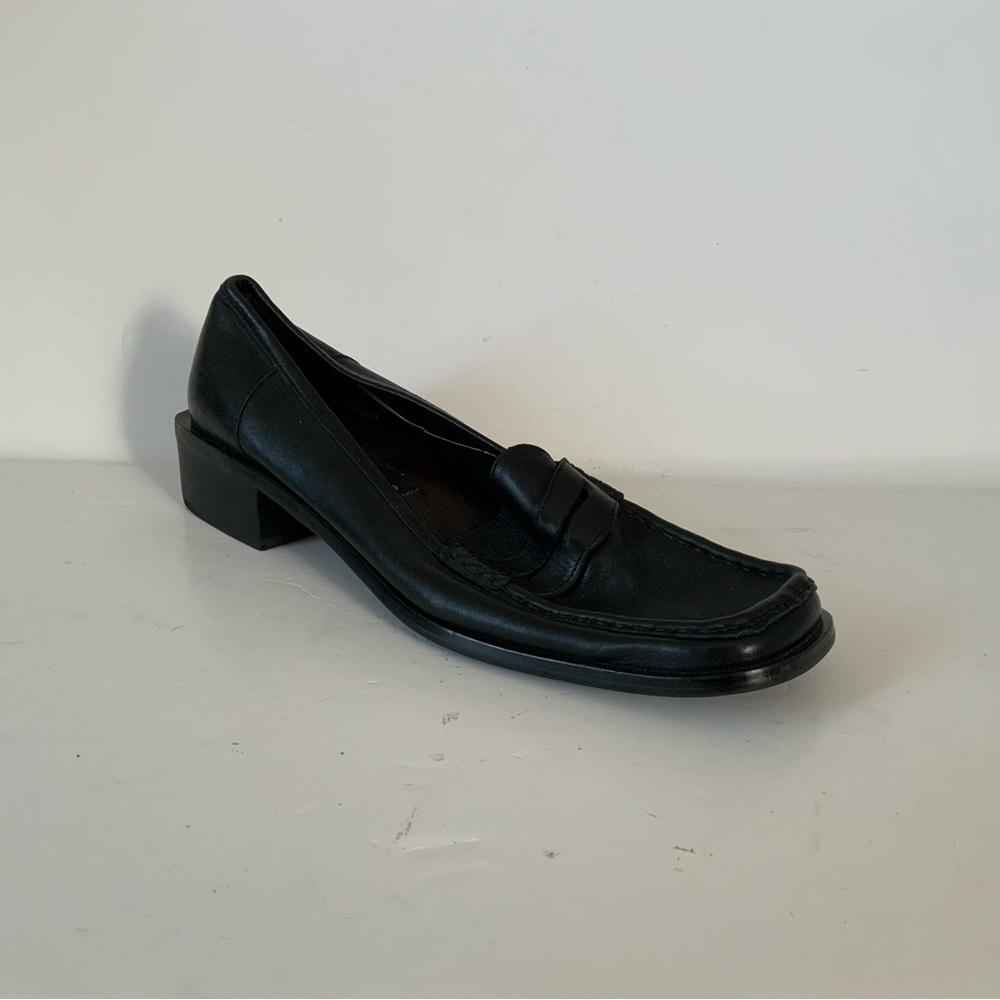 Etienne Aigner Black Slip-On Penny Loafers Flats